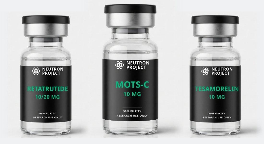 Fat Burn Stack: RETATRUTIDE + MOTS-C + TESAMORELIN vials from Neutron Project