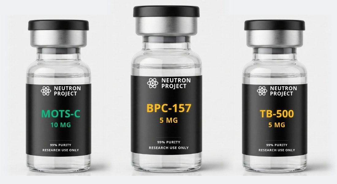 Training Performance & Fast Recovery Stack: MOTS-C + BPC-157 + TB-500 vials from Neutron Project